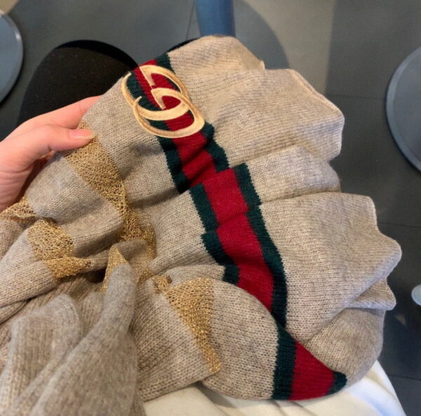 Gucci Wool Scarf With Pockets Scarf Grey 190cm/75in