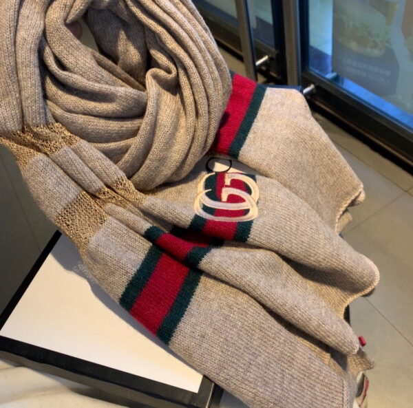 Gucci Wool Scarf With Pockets Scarf Grey 190cm/75in