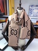 Gucci Wool Silk Jacquard Monogram Brown/Beige Scarf 180cm/71in 495592 4G350 2179 