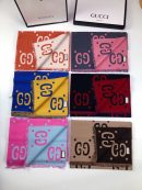 Gucci Wool Silk Jacquard Monogram Brown/Beige Scarf 180cm/71in 495592 4G350 2179 