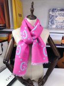 Gucci Wool Silk Jacquard Monogram Light Pink/ Light Blue Scarf 180cm/71in 