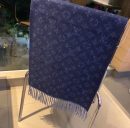 Gucci Wool Stole Pattern Knitted Navy Blue Scarf 180cm/71in 