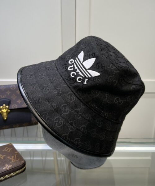 Gucci x Adidas Bucket Hat Black GG Hat