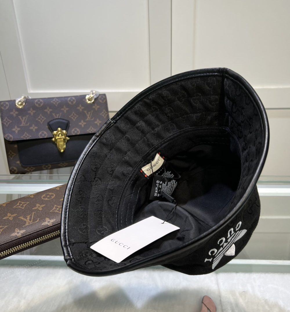Gucci x Adidas Bucket Hat Black GG Hat