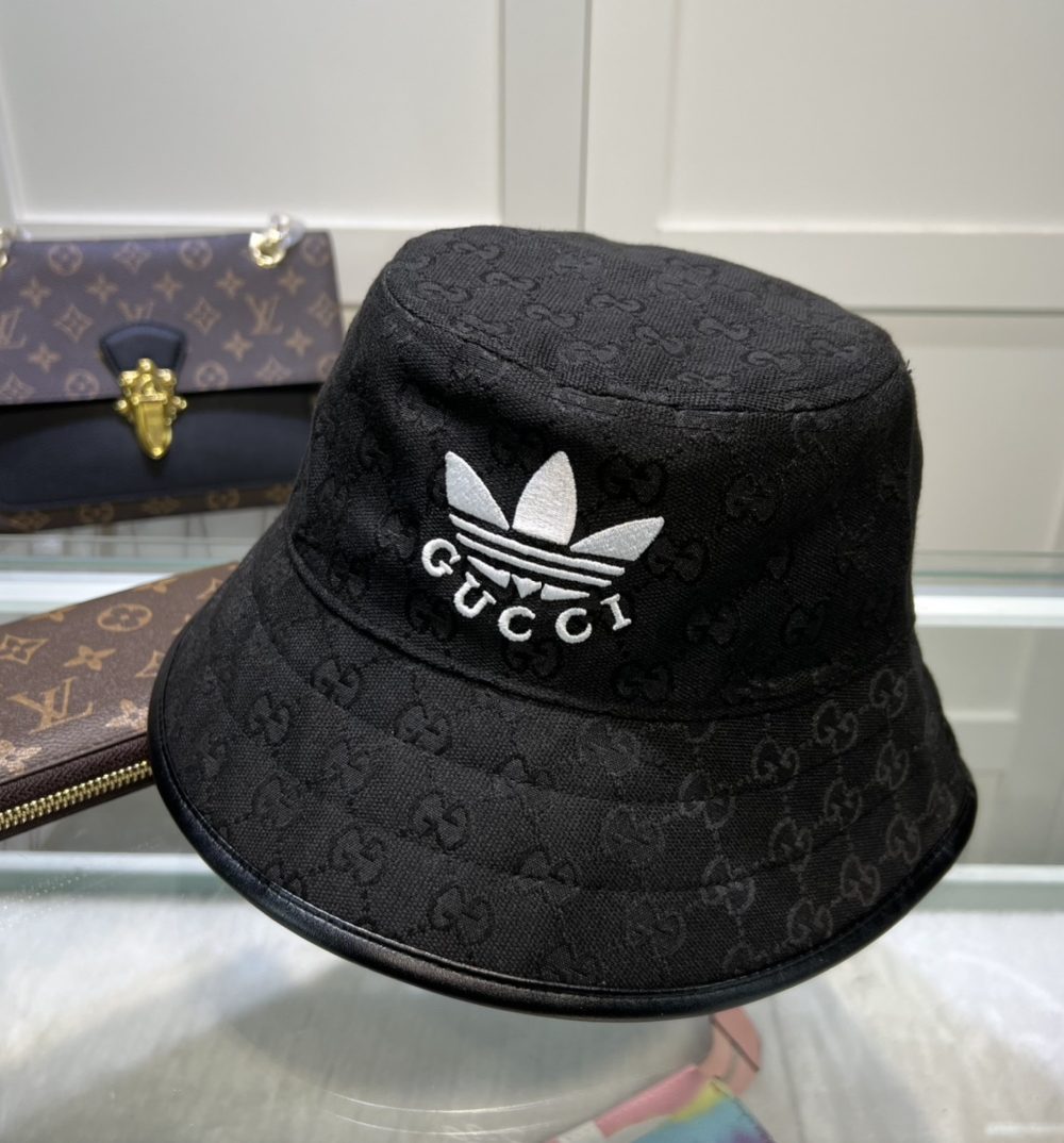Gucci x Adidas Bucket Hat Black GG Hat