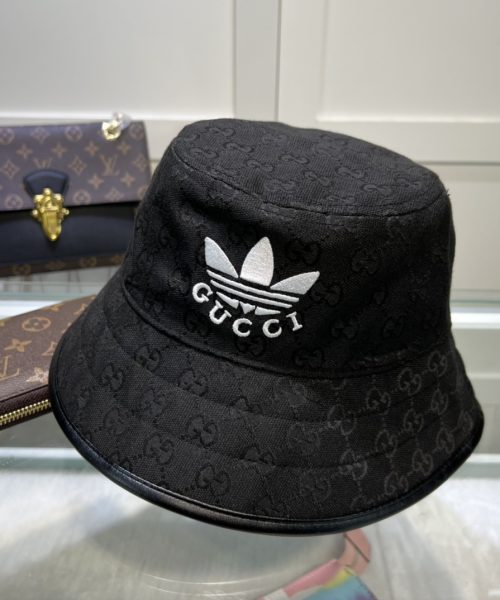 Gucci x Adidas Bucket Hat Black GG Hat