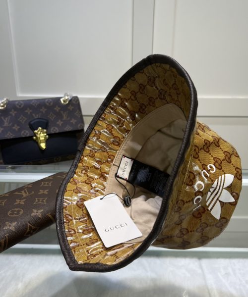 Gucci x Adidas Bucket Hat Brown GG Hat ‎696484 4HAP2 7164