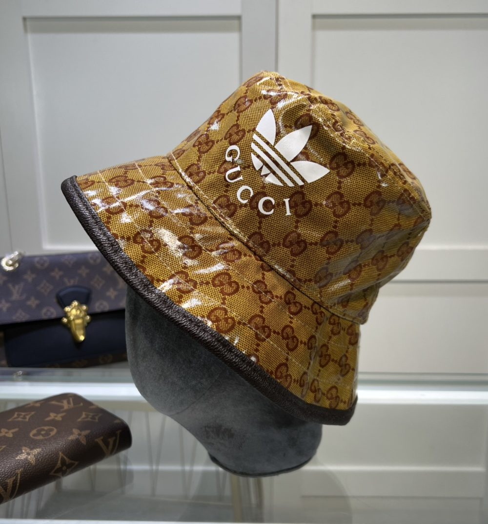 Gucci x Adidas Bucket Hat Brown GG Hat ‎696484 4HAP2 7164