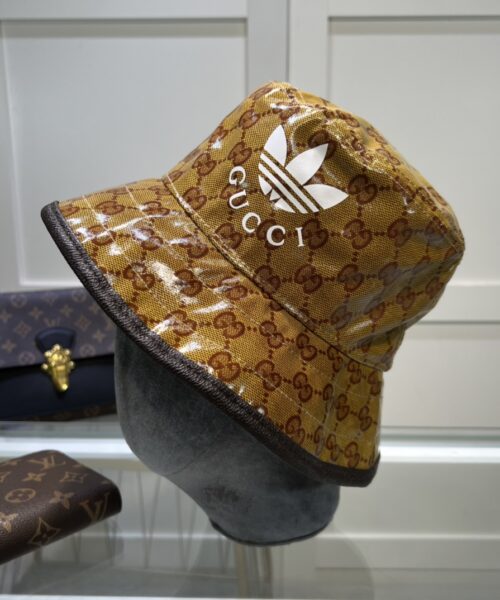 Gucci x Adidas Bucket Hat Brown GG Hat ‎696484 4HAP2 7164