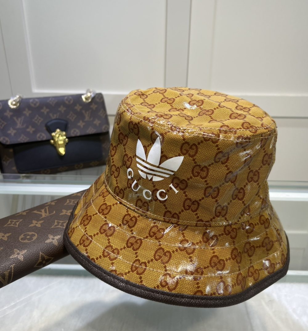 Gucci x Adidas Bucket Hat Brown GG Hat ‎696484 4HAP2 7164