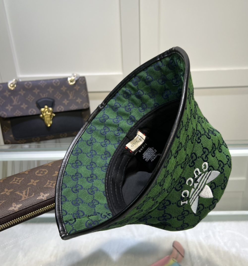 Gucci x Adidas Bucket Hat Green GG Hat