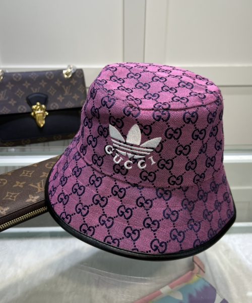 Gucci x Adidas Bucket Hat Purple GG Hat