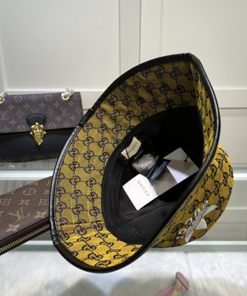 Gucci x Adidas Bucket Hat Yellow GG Hat