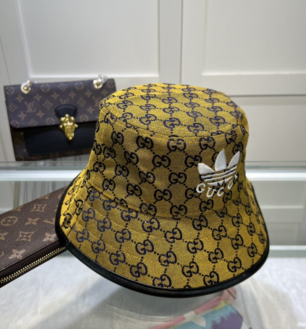 Gucci x Adidas Bucket Hat Yellow GG Hat