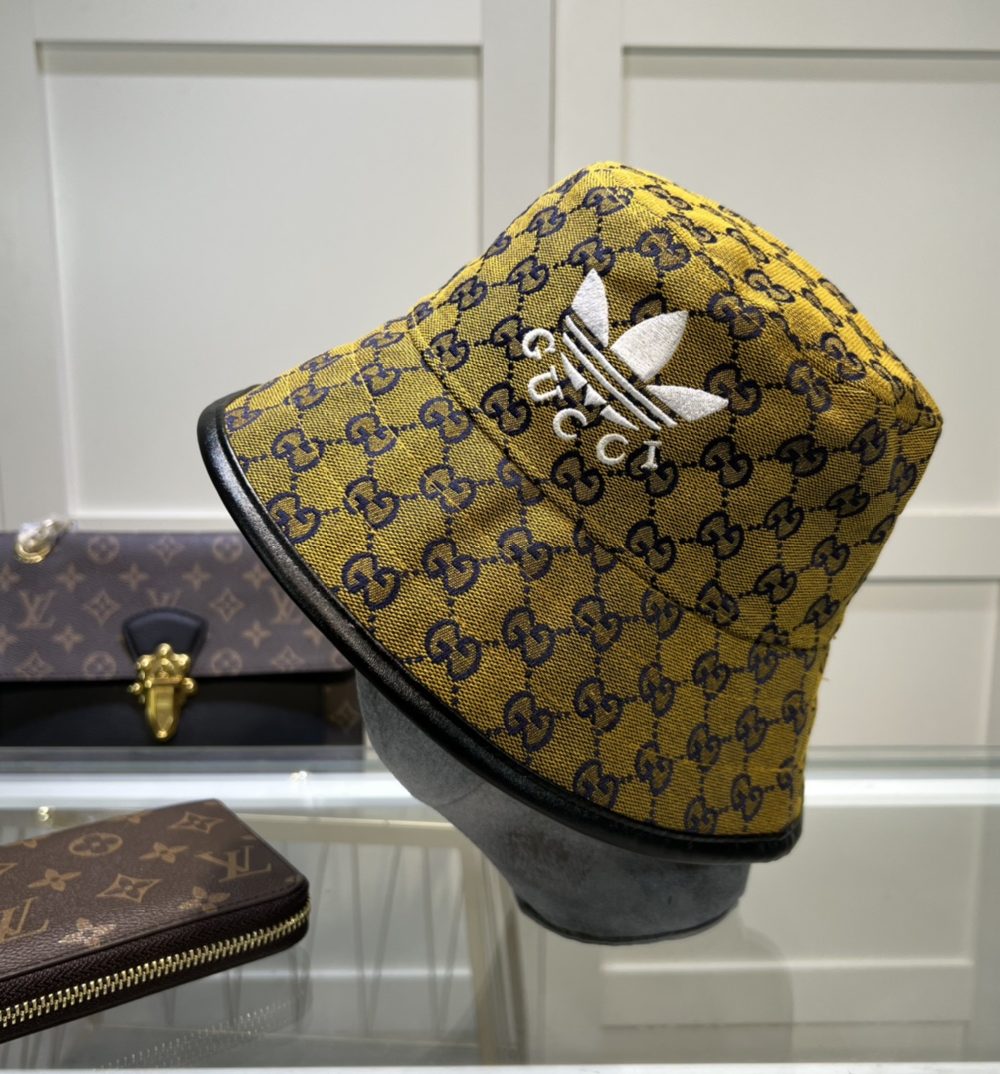 Gucci x Adidas Bucket Hat Yellow GG Hat