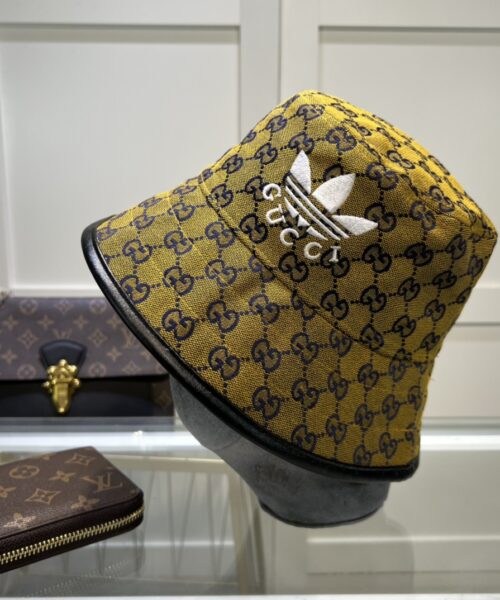 Gucci x Adidas Bucket Hat Yellow GG Hat