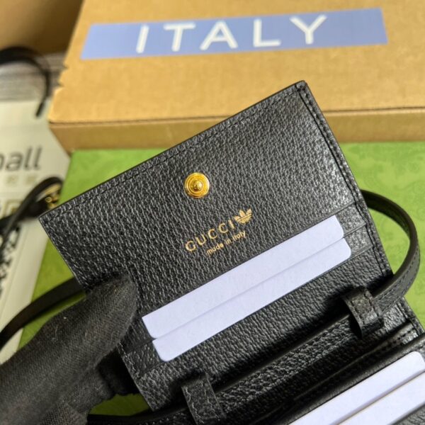 1:1 Replica Gucci x Adidas Card Case With Horsebit Black For Women, Women's Bags 4.2in/11cm GG