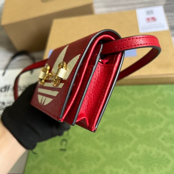 1:1 Replica Gucci x Adidas Card Case With Horsebit Red For Women, Women's Bags 4.2in/11cm GG‎