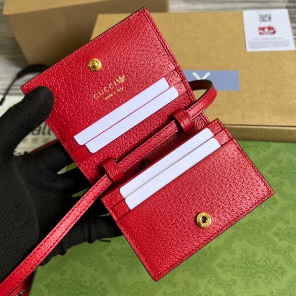 1:1 Replica Gucci x Adidas Card Case With Horsebit Red For Women, Women's Bags 4.2in/11cm GG‎