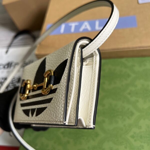 1:1 Replica Gucci x Adidas Card Case With Horsebit White For Women, Women's Bags 4.2in/11cm GG‎ 702248 DJ24G 8847
