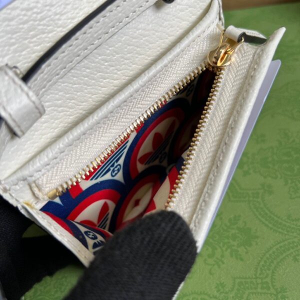 1:1 Replica Gucci x Adidas Card Case With Horsebit White For Women, Women's Bags 4.2in/11cm GG‎ 702248 DJ24G 8847