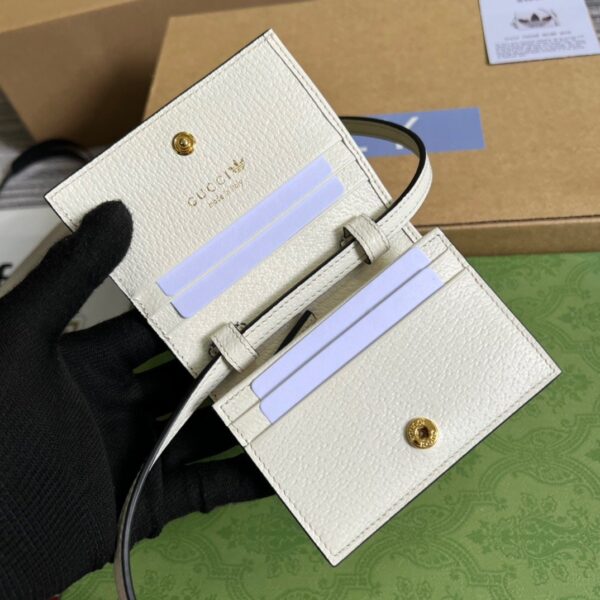 1:1 Replica Gucci x Adidas Card Case With Horsebit White For Women, Women's Bags 4.2in/11cm GG‎ 702248 DJ24G 8847