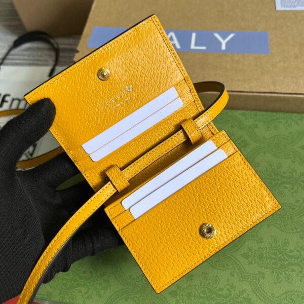 1:1 Replica Gucci x Adidas Card Case With Horsebit Yellow For Women, Women's Bags 4.2in/11cm GG‎ 702248 DJ24G 7673