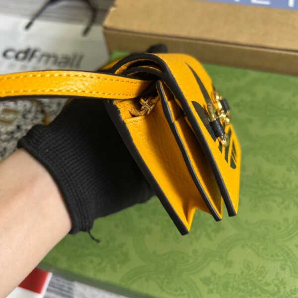 1:1 Replica Gucci x Adidas Card Case With Horsebit Yellow For Women, Women's Bags 4.2in/11cm GG‎ 702248 DJ24G 7673