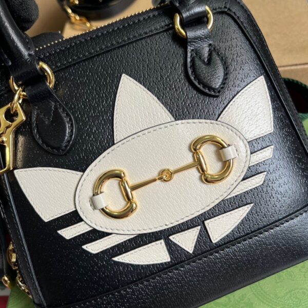 1:1 Replica Gucci x Adidas Horsebit 1955 Mini Bag Black For Women, Women's Bags 7.9in/20cm GG‎ 677212 U3ZDG 8726