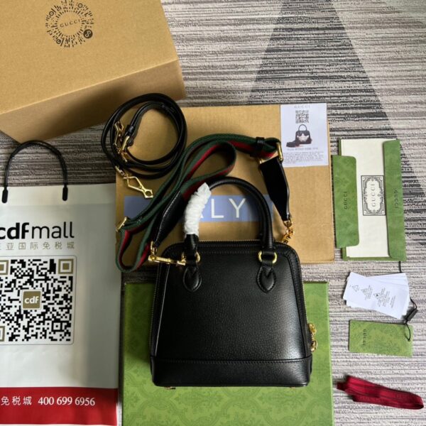 1:1 Replica Gucci x Adidas Horsebit 1955 Mini Bag Black For Women, Women's Bags 7.9in/20cm GG‎ 677212 U3ZDG 8726