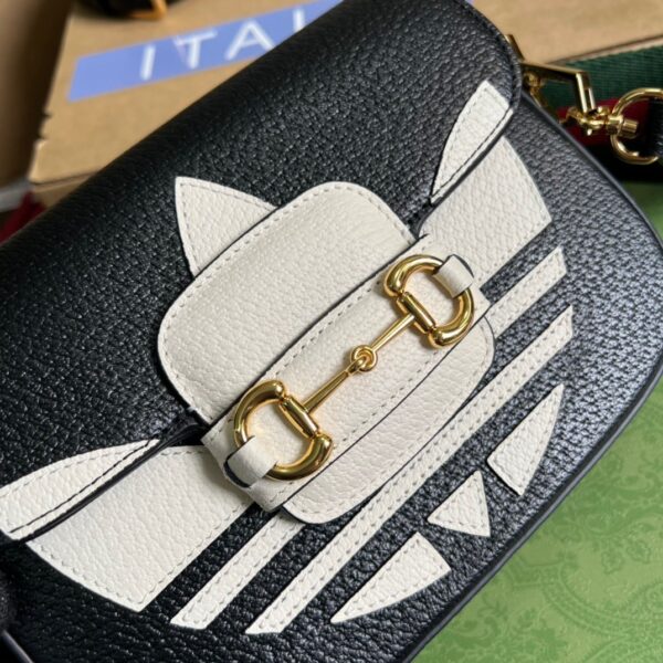 1:1 Replica Gucci x Adidas Horsebit 1955 Mini Bag Black For Women, Women's Bags 8.1in/21cm GG 658574 U3ZDG 8726