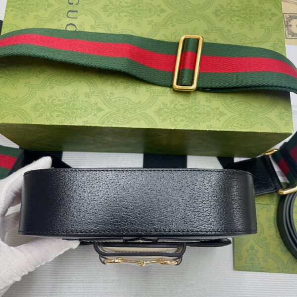 1:1 Replica Gucci x Adidas Horsebit 1955 Mini Bag Black For Women, Women's Bags 8.1in/21cm GG 658574 U3ZDG 8726