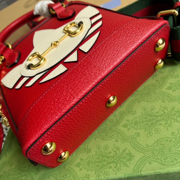 1:1 Replica Gucci x Adidas Horsebit 1955 Mini Bag Red For Women, Women's Bags 7.9in/20cm GG‎