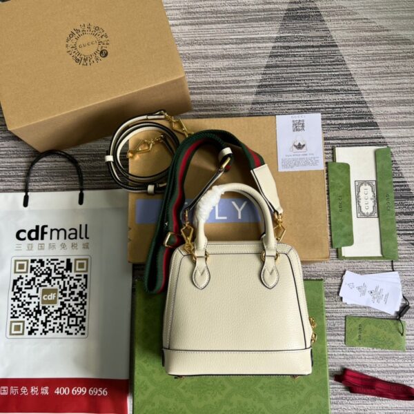 1:1 Replica Gucci x Adidas Horsebit 1955 Mini Bag White For Women, Women's Bags 7.9in/20cm GG‎ ‎677212 U3ZDG 8727