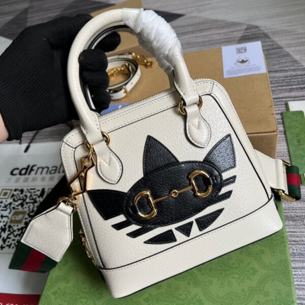 1:1 Replica Gucci x Adidas Horsebit 1955 Mini Bag White For Women, Women's Bags 7.9in/20cm GG‎ ‎677212 U3ZDG 8727