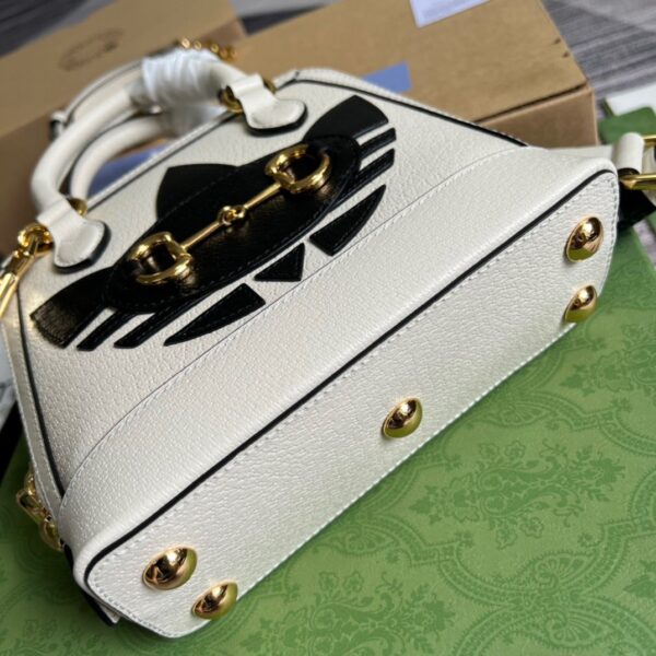 1:1 Replica Gucci x Adidas Horsebit 1955 Mini Bag White For Women, Women's Bags 7.9in/20cm GG‎ ‎677212 U3ZDG 8727