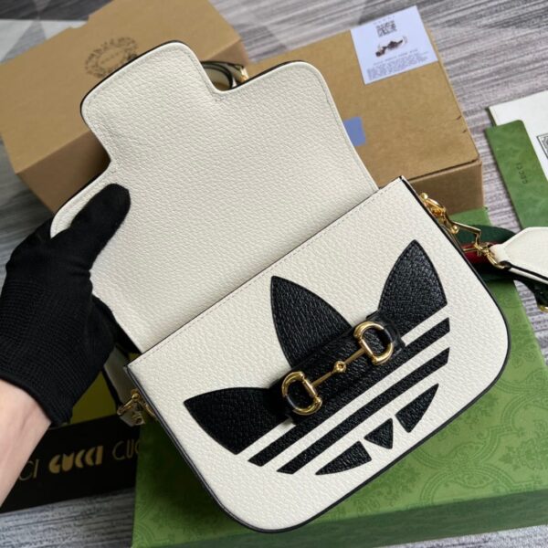 1:1 Replica Gucci x Adidas Horsebit 1955 Mini Bag White For Women, Women's Bags 8.1in/21cm GG 658574 U3ZDG 8727