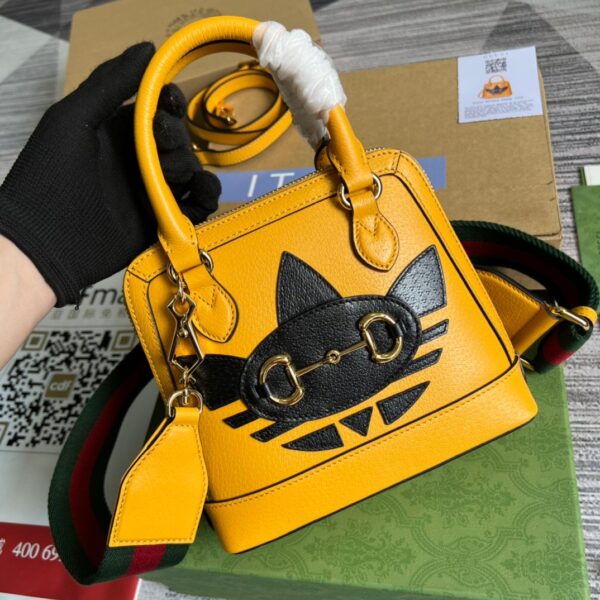 1:1 Replica Gucci x Adidas Horsebit 1955 Mini Bag Yellow For Women, Women's Bags 7.9in/20cm GG‎