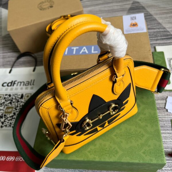 1:1 Replica Gucci x Adidas Horsebit 1955 Mini Bag Yellow For Women, Women's Bags 7.9in/20cm GG‎