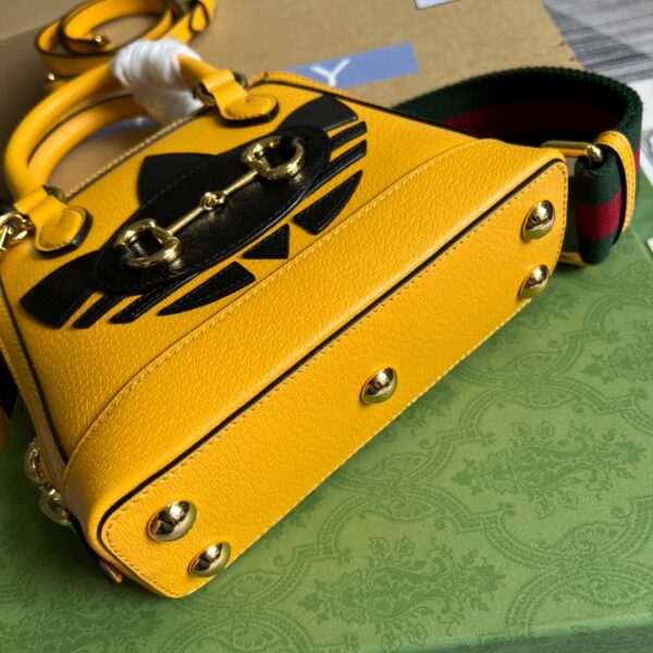 1:1 Replica Gucci x Adidas Horsebit 1955 Mini Bag Yellow For Women, Women's Bags 7.9in/20cm GG‎