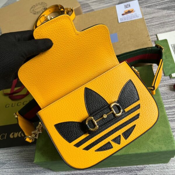 1:1 Replica Gucci x Adidas Horsebit 1955 Mini Bag Yellow For Women, Women's Bags 8.1in/21cm GG 658574 U3ZDG 7775