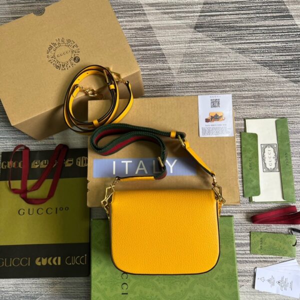1:1 Replica Gucci x Adidas Horsebit 1955 Mini Bag Yellow For Women, Women's Bags 8.1in/21cm GG 658574 U3ZDG 7775