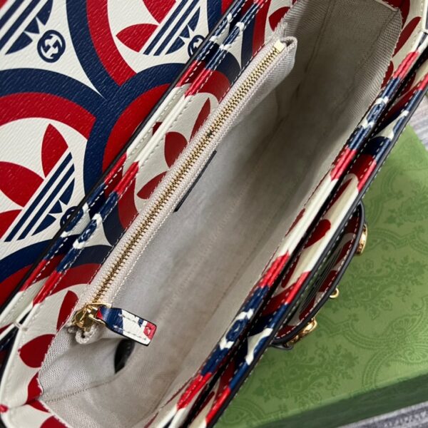 1:1 Replica Gucci x Adidas Horsebit 1955 Shoulder Bag Blue/Red For Women, Women's Bags 9.8in/25cm GG 602204 UVG0G 4168