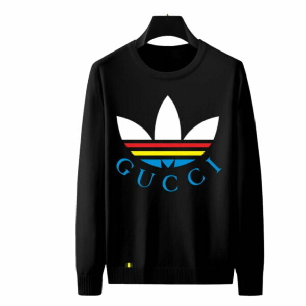 Gucci x Adidas Logo Cotton Sweatshirt Black For Men