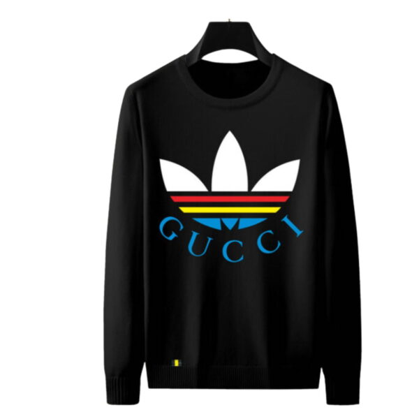 Gucci x Adidas Logo Cotton Sweatshirt Black For Men