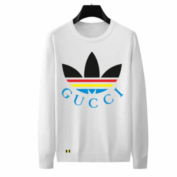 Gucci x Adidas Logo Cotton Sweatshirt White For Men