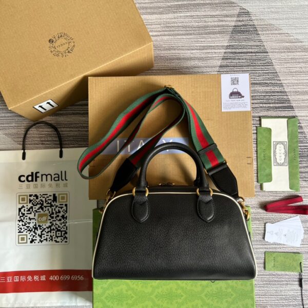 1:1 Replica Gucci x Adidas Mini Duffle Bag Black For Women, Women's Bags 12.4in/32cm GG 702397 U3ZCT 8726