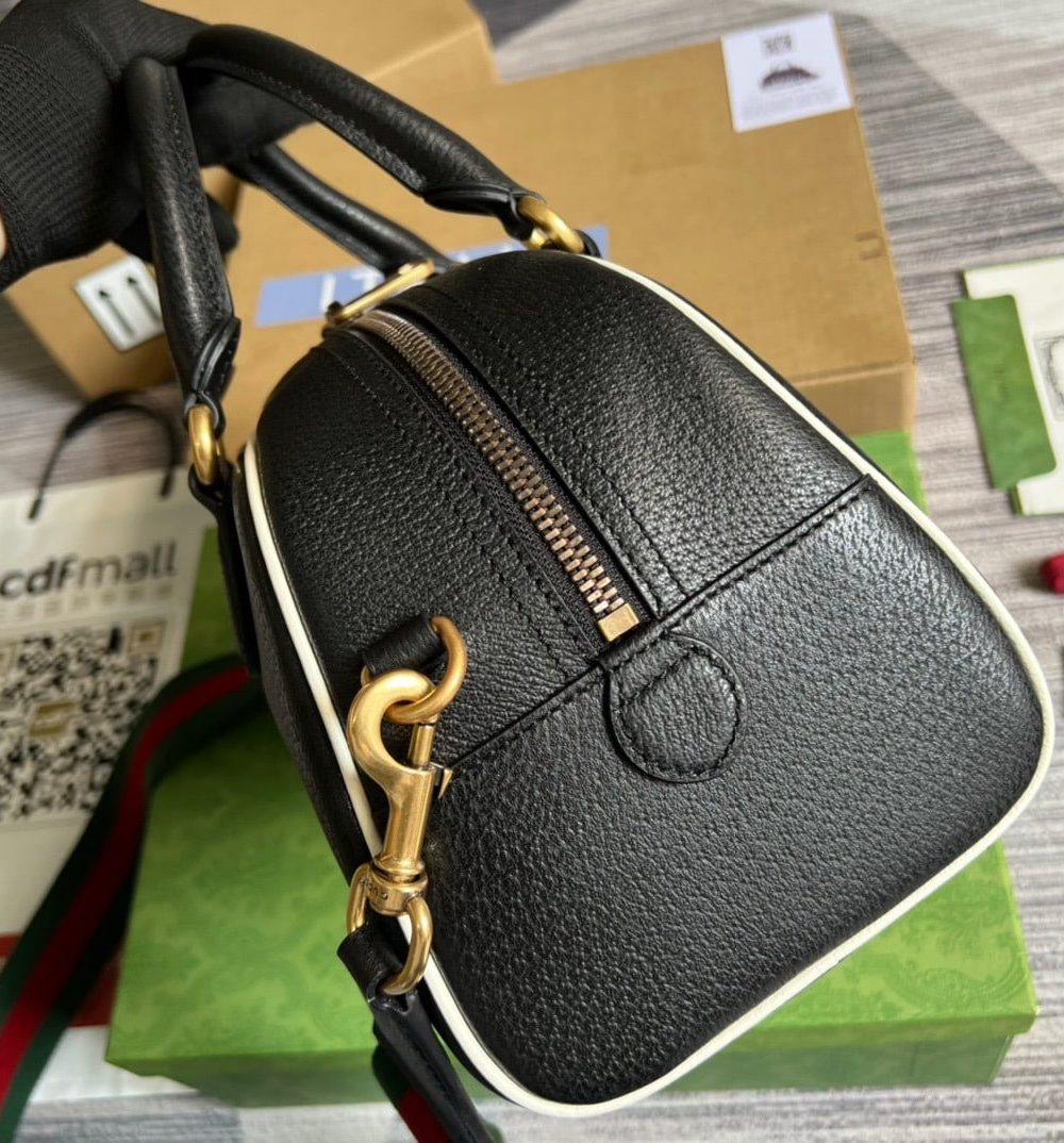 1:1 Replica Gucci x Adidas Mini Duffle Bag Black For Women, Women's Bags 12.4in/32cm GG 702397 U3ZCT 8726