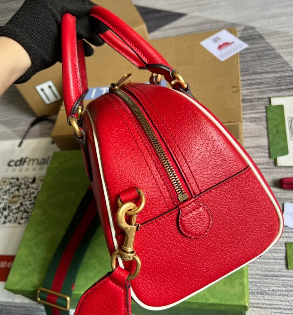 1:1 Replica Gucci x Adidas Mini Duffle Bag Red For Women, Women's Bags 12.4in/32cm GG 702397 U3ZCT 6563
