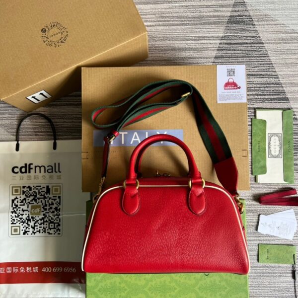 1:1 Replica Gucci x Adidas Mini Duffle Bag Red For Women, Women's Bags 12.4in/32cm GG 702397 U3ZCT 6563